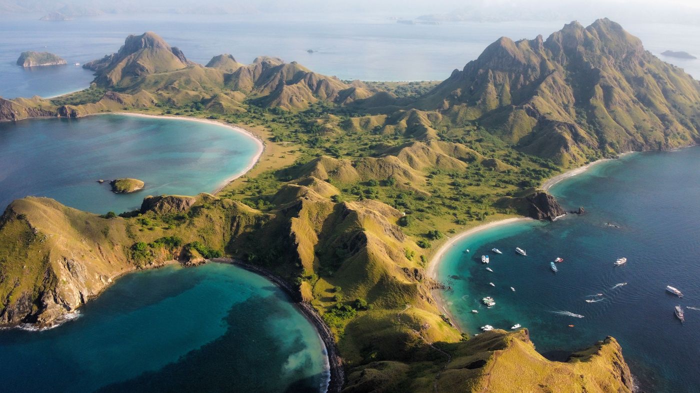 Komodo Island Indonesia aerial view